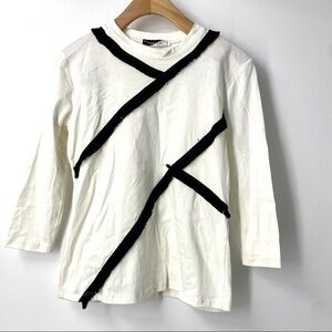 Bianco Nero 3/4 sleeve black and white top S
